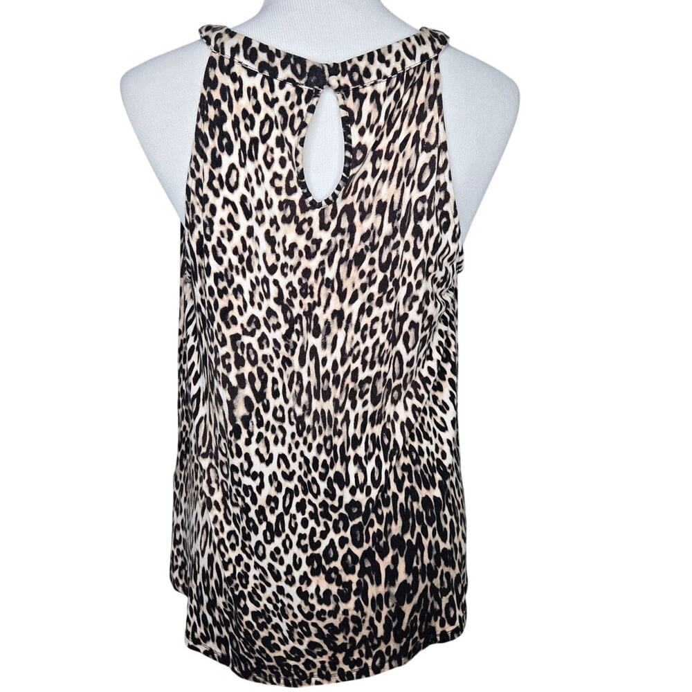 Cable & Gauge Leopard Print Tank Sleeveless Halter Size XL Tan Black Brown - Picture 4 of 8